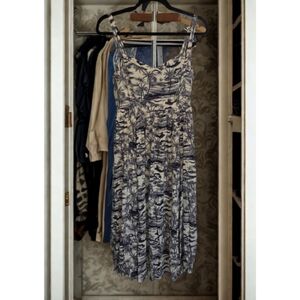Torrid Navy and White Palm Print Maxi Dress